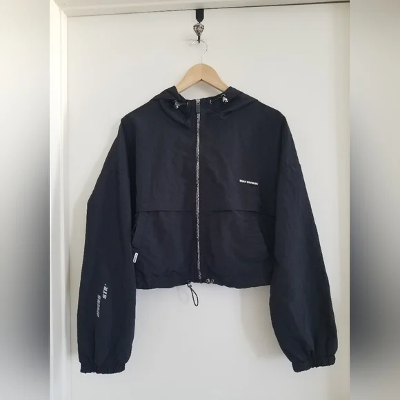 Bershka Jackets Coats Bershka Cropped Jacket Full Zip Hooded